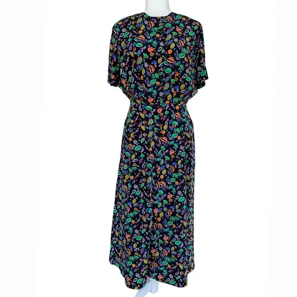 Vintage Liz Claiborne Maxi Dress with Fun 90s Print